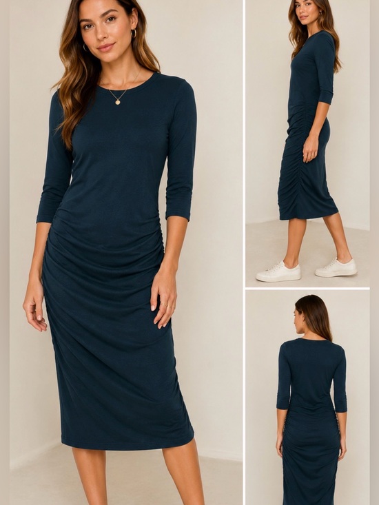 James Perse Dresses & Skirts - NWT James Perse Standard Dark Teal Ruched Dress | Size 1 (Small